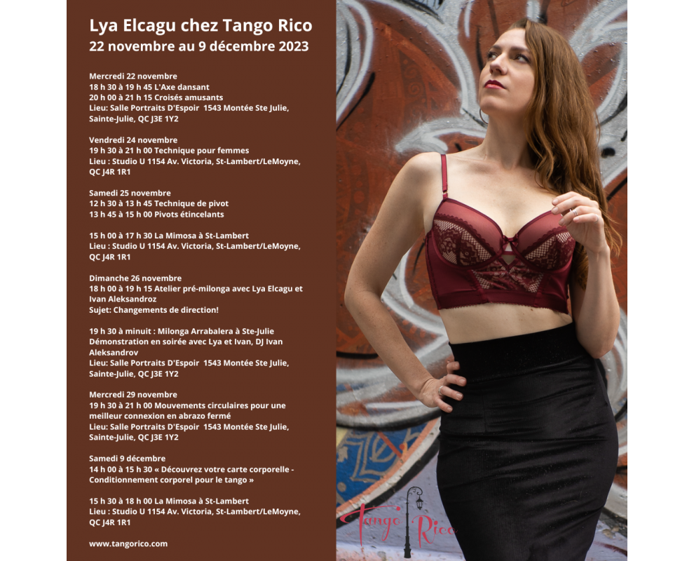 Lya Elcagu chez Tango Rico du 22 novembre au 9 décembre